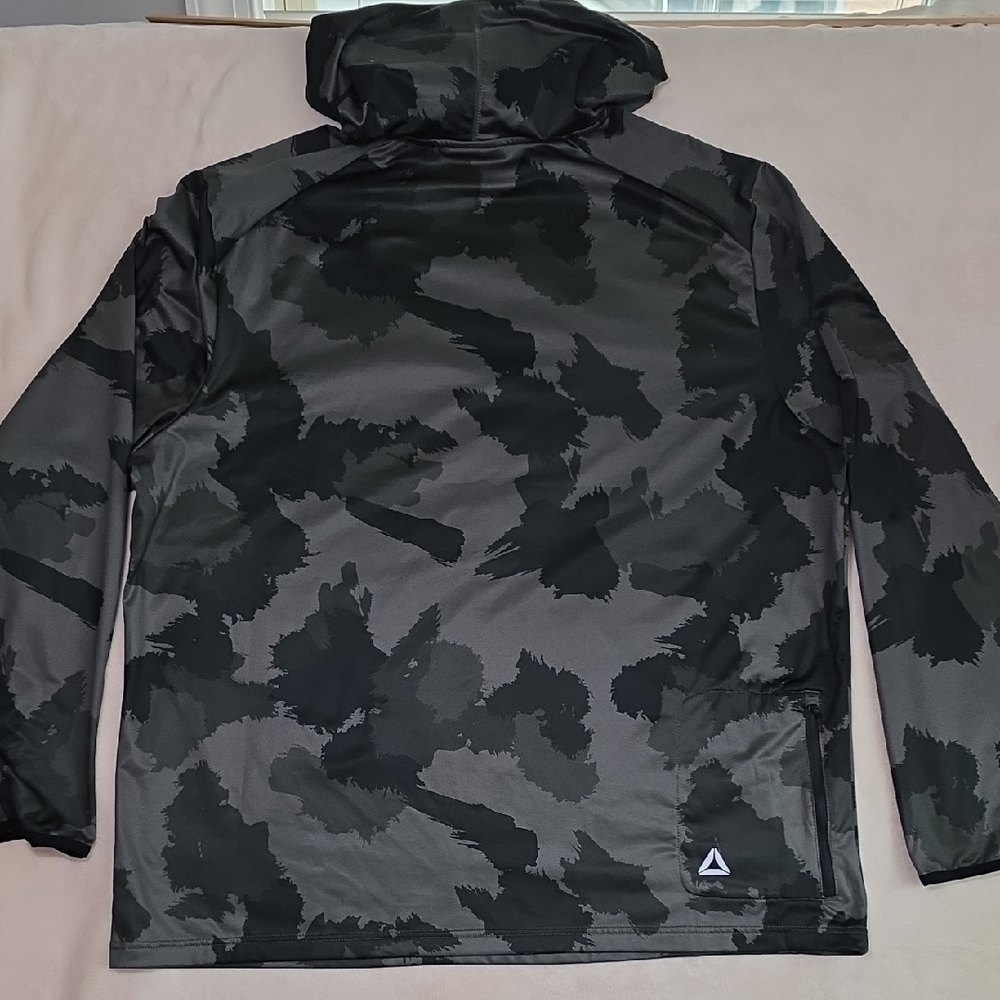 Reebok Green and Black Patterned Mens Hoodie Size 3XL XXXL‎ With Zip Pocket - Picture 8 of 13